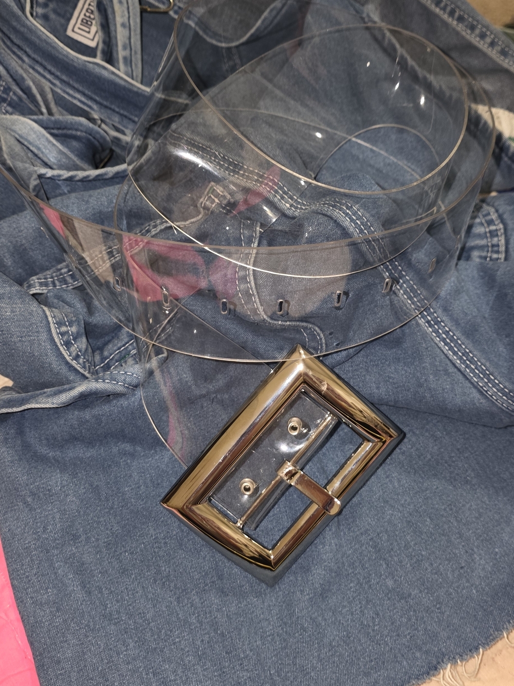 Clear PVC Belt With Silver Buckle